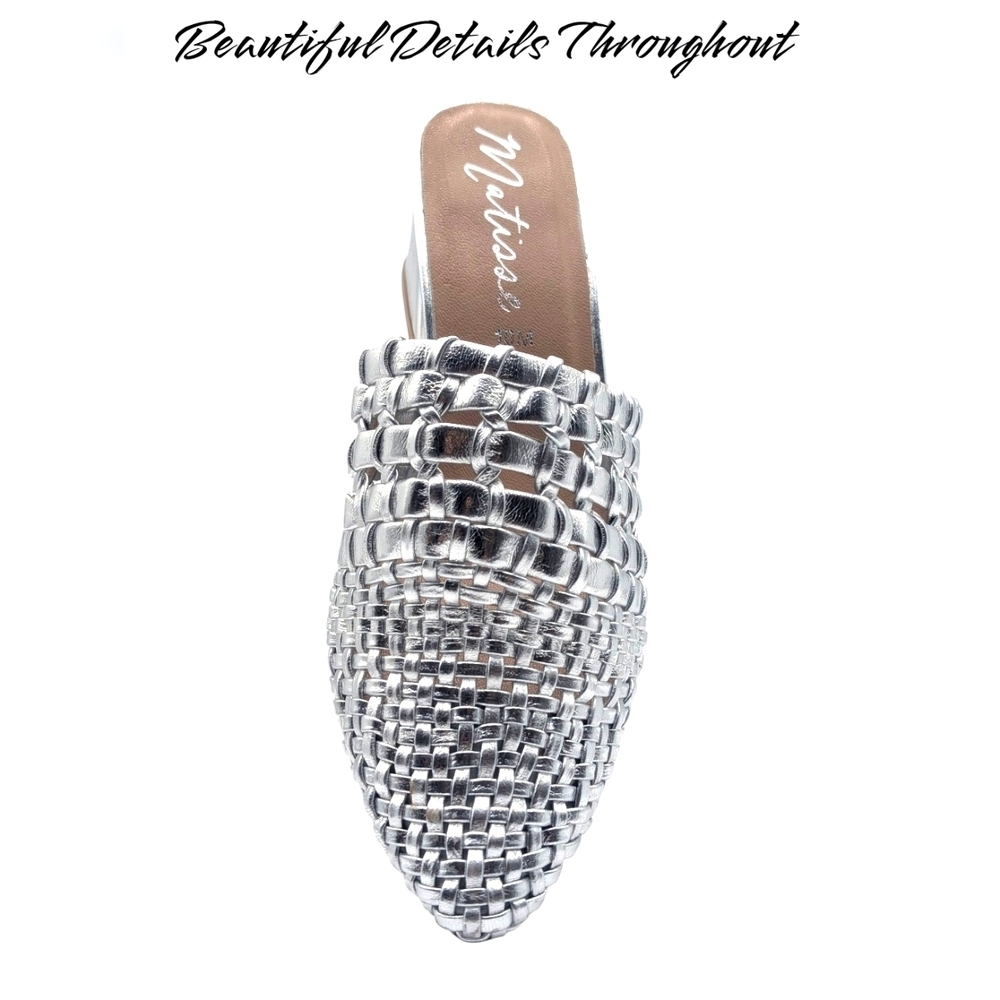 Matisse Lexie Silver Woven Mule Size 10 - Picture 10 of 17